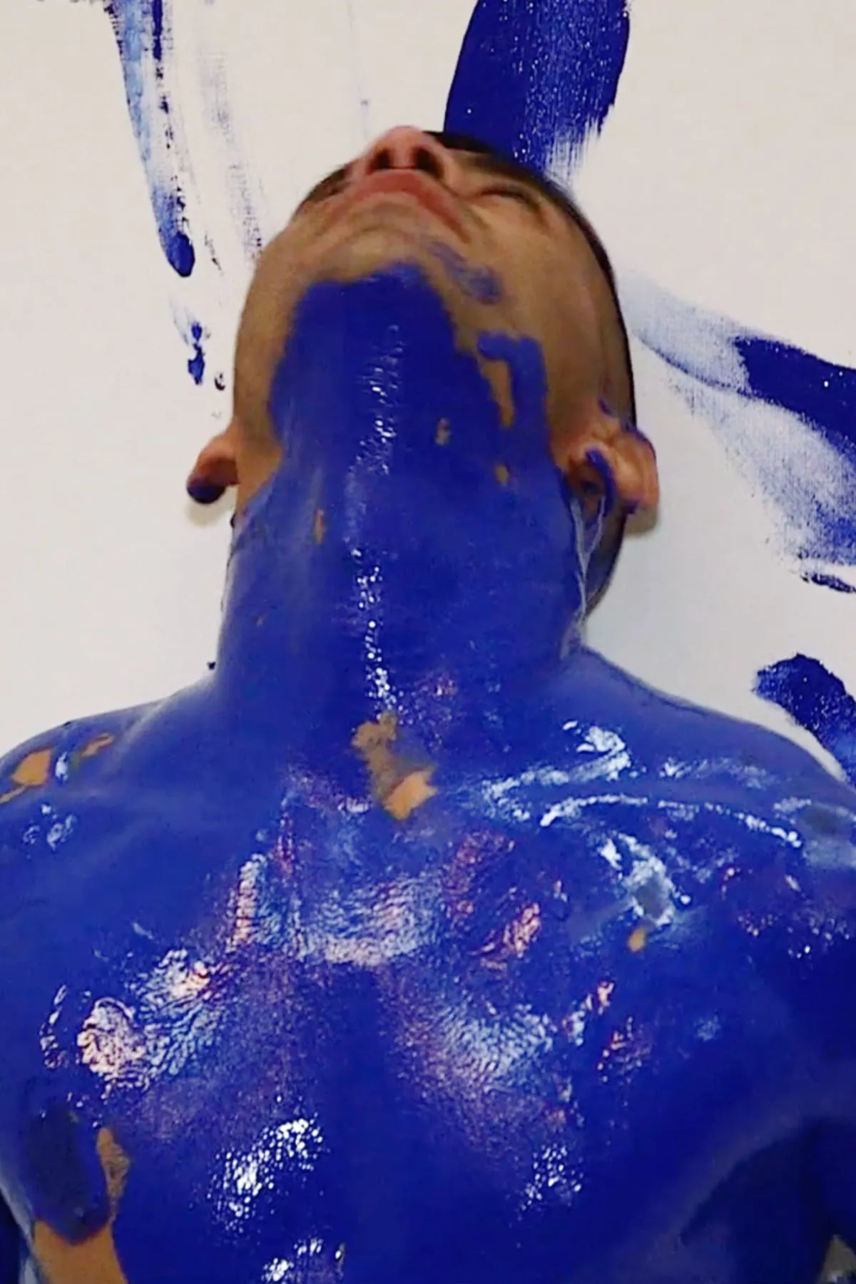 Dancer Nelson Reguera cover on blue paint